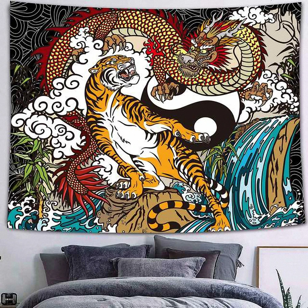 

Japanese Tattoo Art Poster Vintage Decorative Banner Flag Mural Ukiyo-e Tattoo Designs Art Work Tapestery Wall Hanging Painting