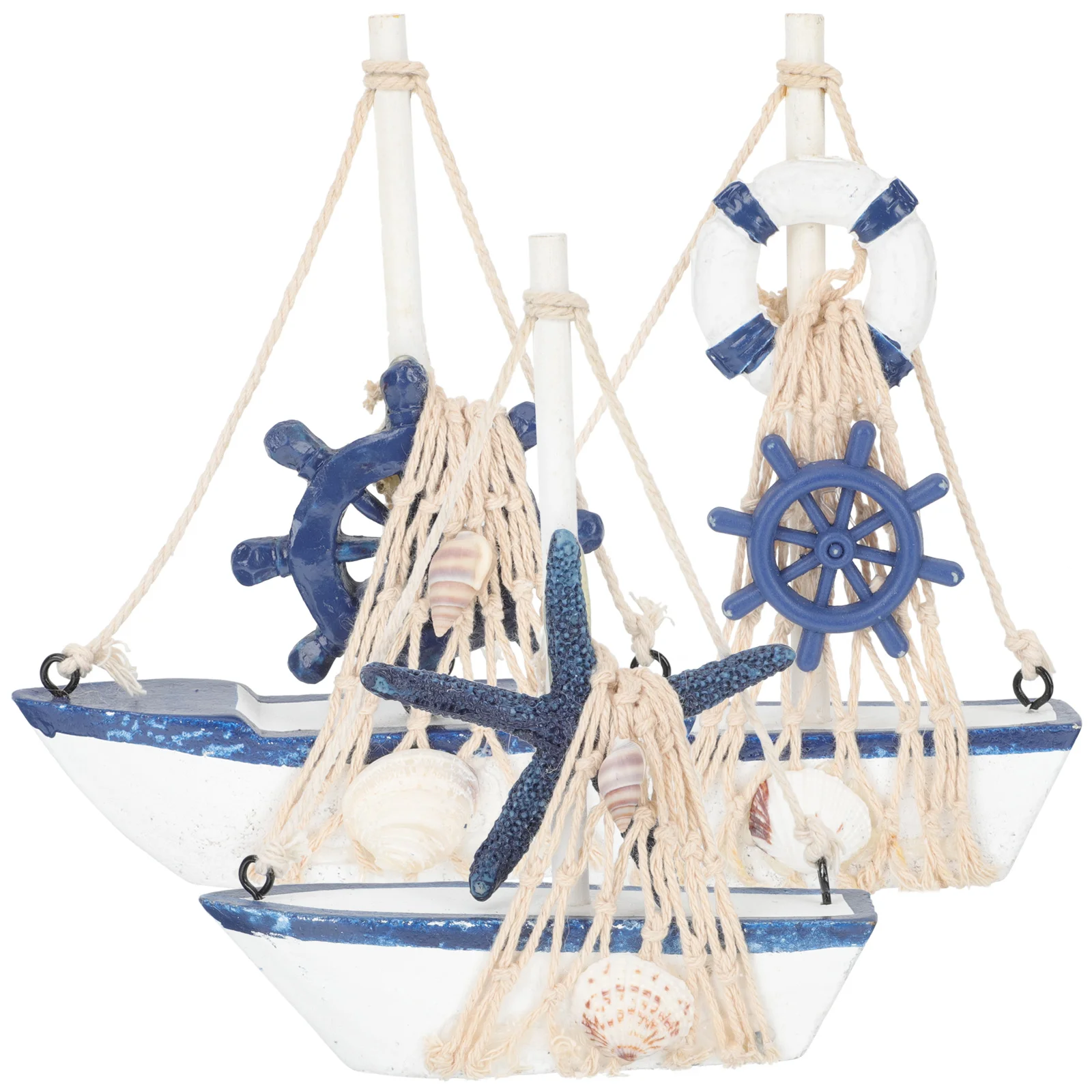 

Boat Nautical Sailing Wooden Sailboat Decor Ship Model Decoration Ornament Wood Beach Coastal Yacht Mini Mediterranean Tabletop