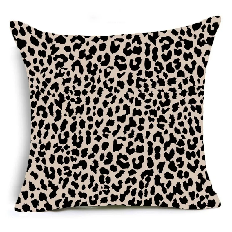 

Animal Print Leopard Print Pillow Cover Personalized Sofa Decoration Cushion Cover 45X45 Square Velvet Linen Tiger Pattern J1802