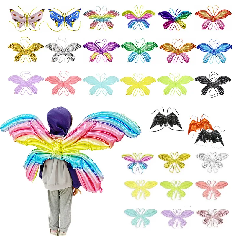 

Angel wings elf feather balloon decoration props children inflatable butterfly wings birthday party photo dressing supplies