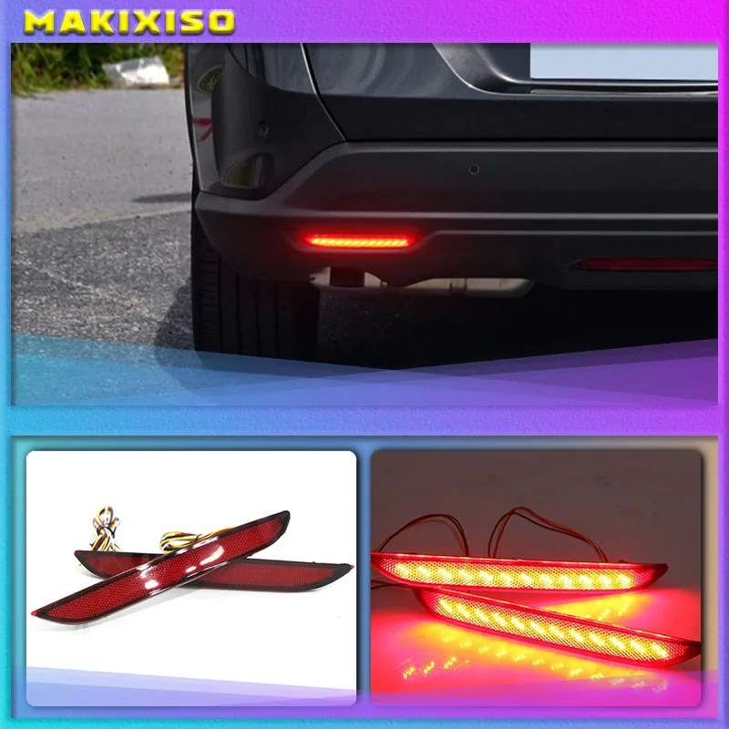 2pcs LED Red Len Rear Bumper Reflector LED Stop Brake Tail Light Lamp For Chevrolet ORLANDO 2018 2019 Car Accessories