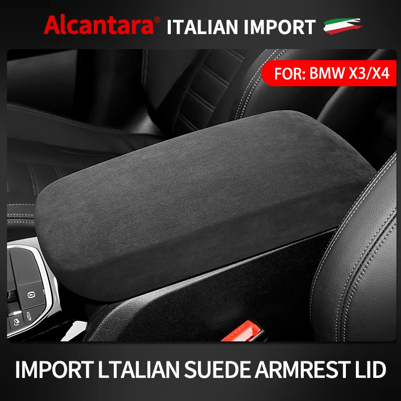 

Замшевый подлокотник из алькантары для стайлинга автомобиля, задняя крышка, оболочка для BMW X3 X4 2018 2019 2020 2021 2022, автомобильные аксессуары