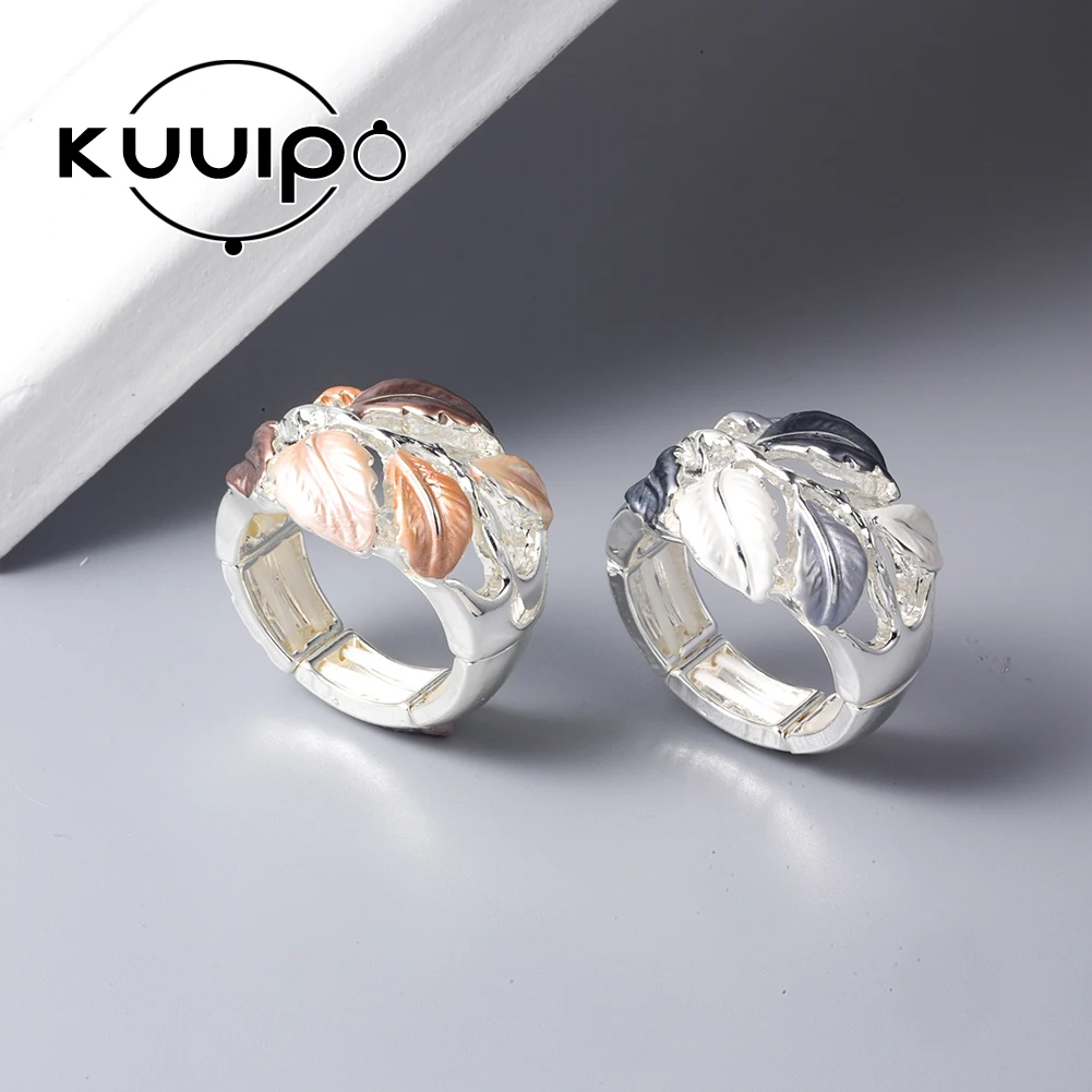 

Kuuipo кольцо с листьями регулируемое Новое 2022 модное дизайнерское женское ювелирное изделие для досуга темпераментное свежее растение кольца для вечеринки