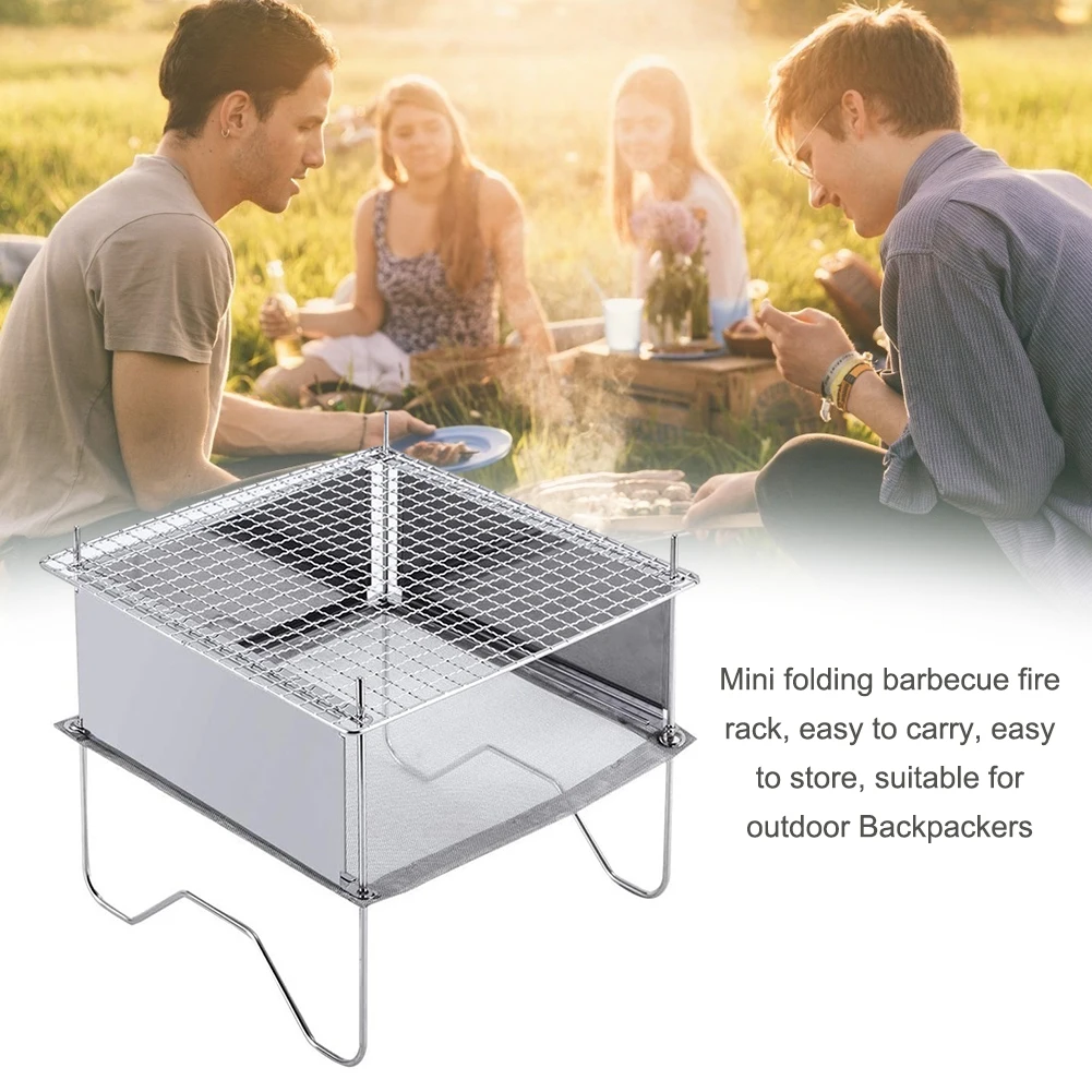 

Outdoor Firewood Stove Portable Camping Picnic BBQ Travel Folding Campfire Stainless Steel Bonfire Barbecue Picnic Stove