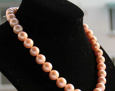 Огромное круглое ожерелье из натурального розового жемчуга диаметром 10-11 мм 17 5