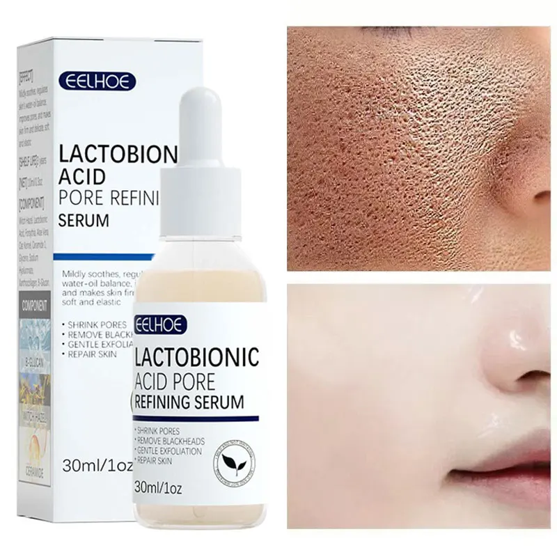 Lactobionic Acid Shrink Pores Serum Remove Acnes Blackheads Pimples Moisturizing Anti Aging Korean Skin Care Beauty Products