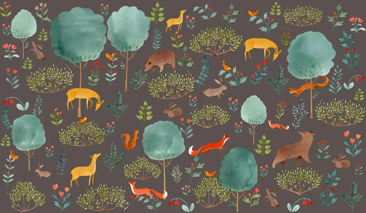 

Пользовательские средневековые обои с тропическим лесом для украшения гостиной, обои с животными, растениями, зеленые растения, фон, наклейки