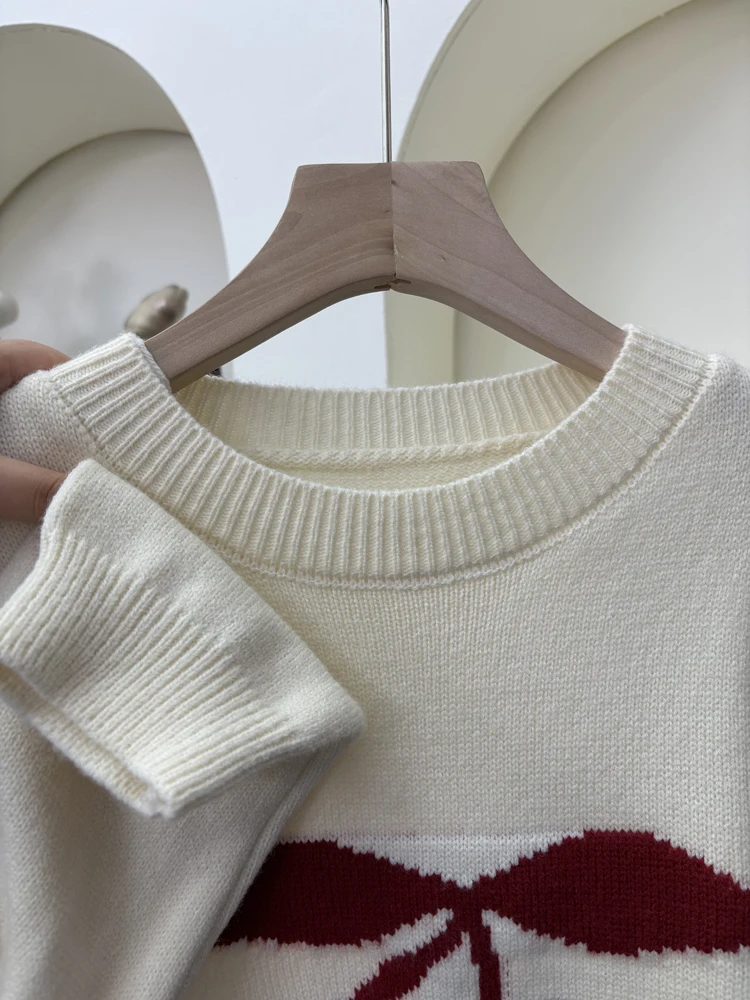 Sanmuzi Homemade Autumn and Winter Small Idle Sle round Neck Loose Sweater New Knit Top Women clothes