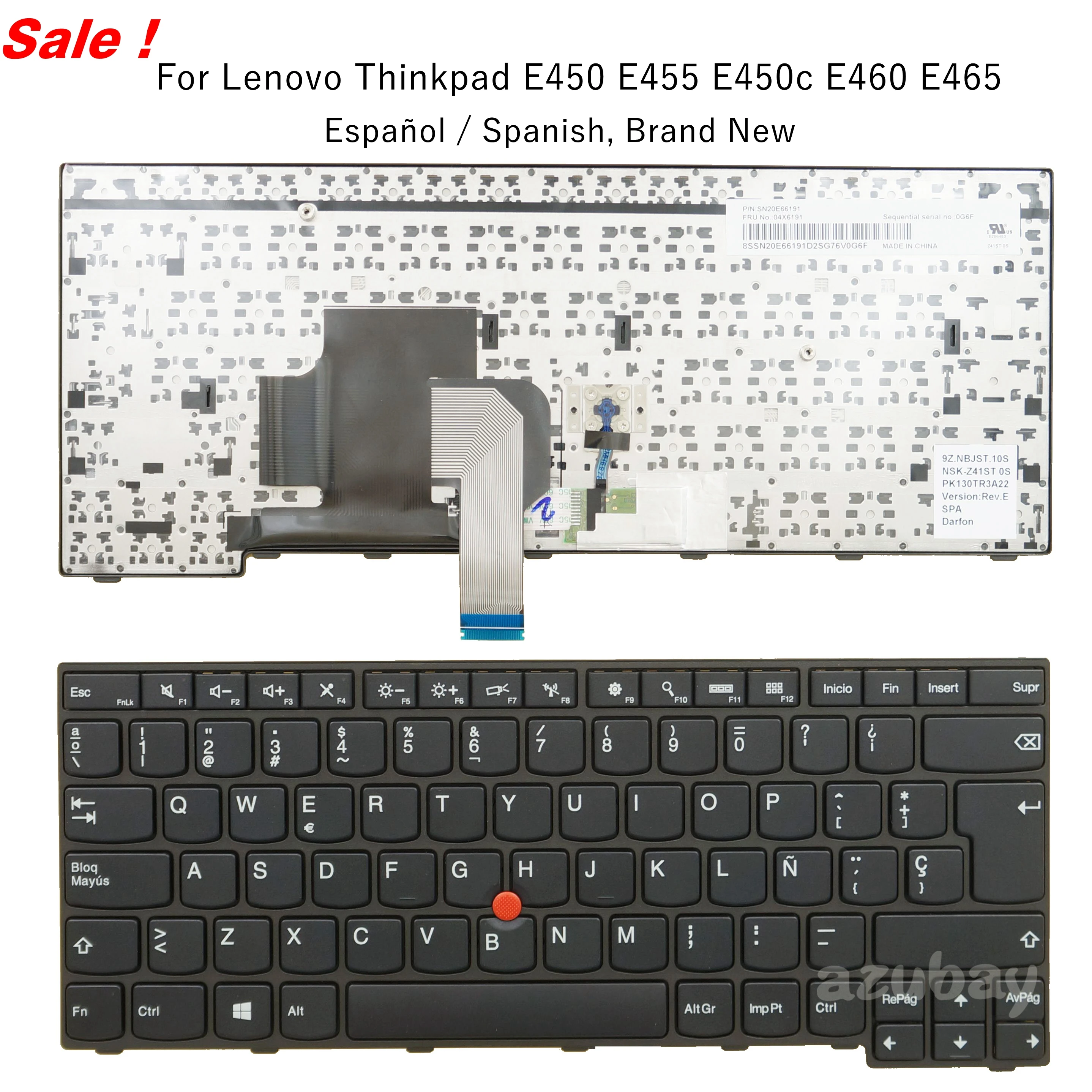 

Spanish SP Laptop Keyboard for Lenovo Thinkpad E450 E455 E450c E460 E465 04X6191 04X6151 04X6111 Fit 04X6104 04X6144 04X6184