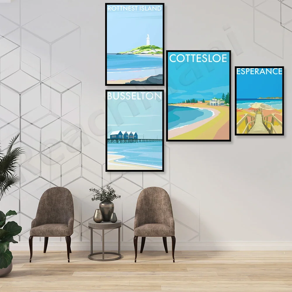 Синий лодочный домик Perth Crawley Edge Travel Cottesloe Beach Rottnest Island Busselton Pier Lucky Bay nne Printed P