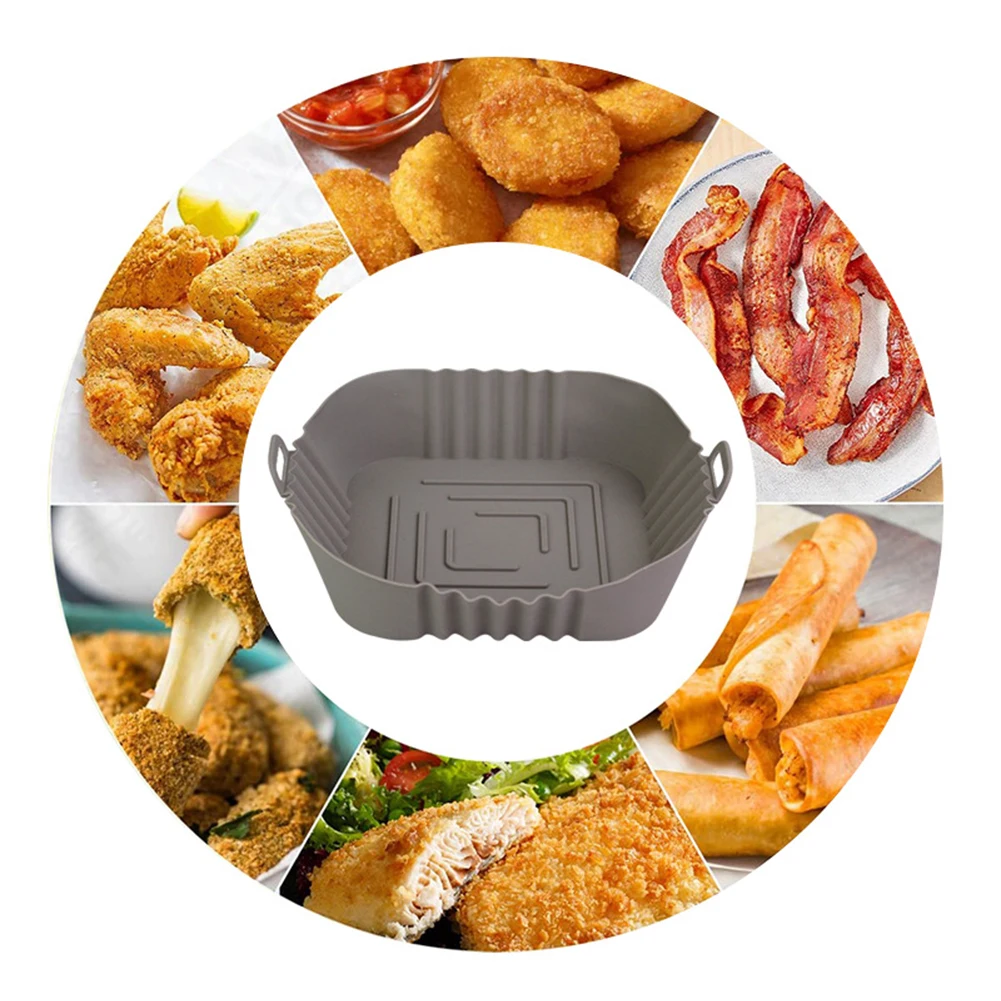 Air Fryer Silicone Baking Tray Reusable Basket Mat Non-Stick Round Paper Baking Microwave Pads Baking Mat Oven Air Fryer Liner