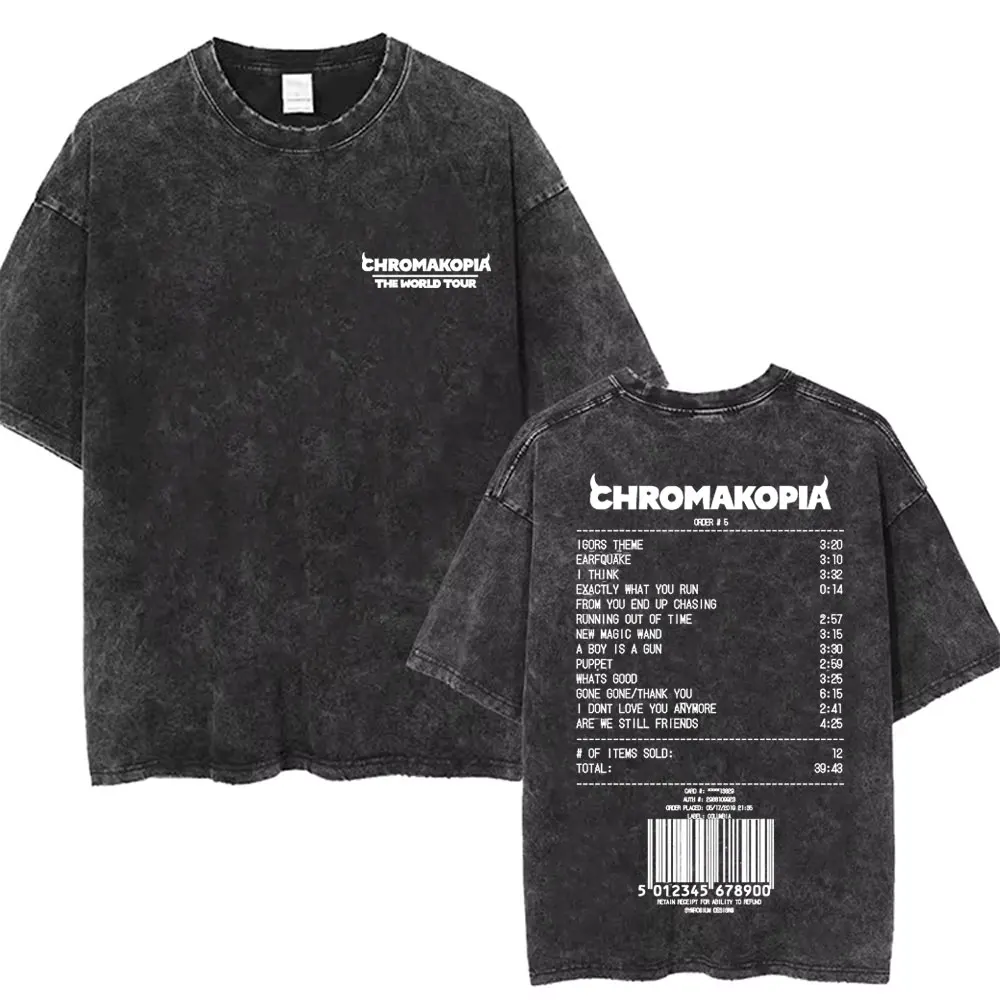 Винтажная футболка Tyler The Creator Chromakopia World Tour с двусторонним принтом для мужчин и