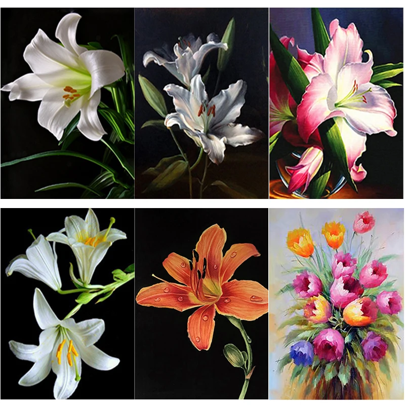 

Картины для интерьера с цветами лилии 5d, алмазные картины «сделай сам», украшение для дома, предметы рукоделия, вышивка