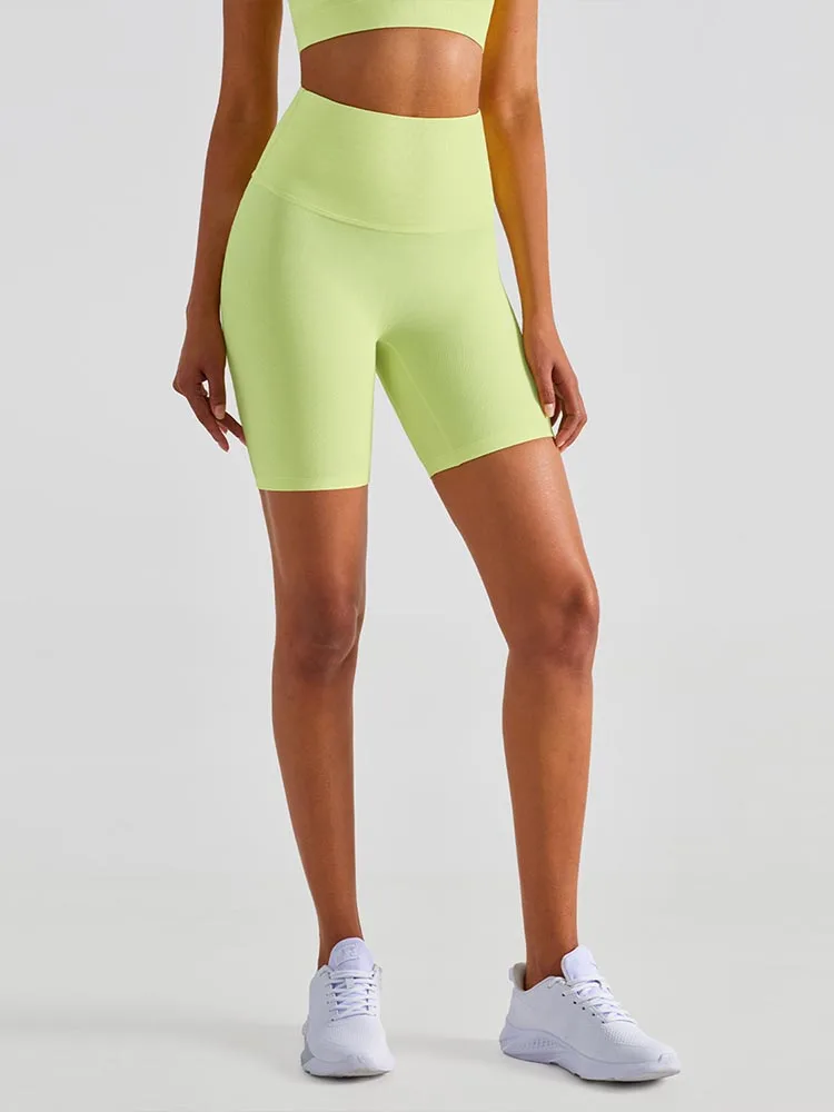 Fashion Women Sports Shorts Rib Cycling Jogging Fitness High Waist Gym Shorts Leggings Push Up Yoga Clothing Gym Running Shorts