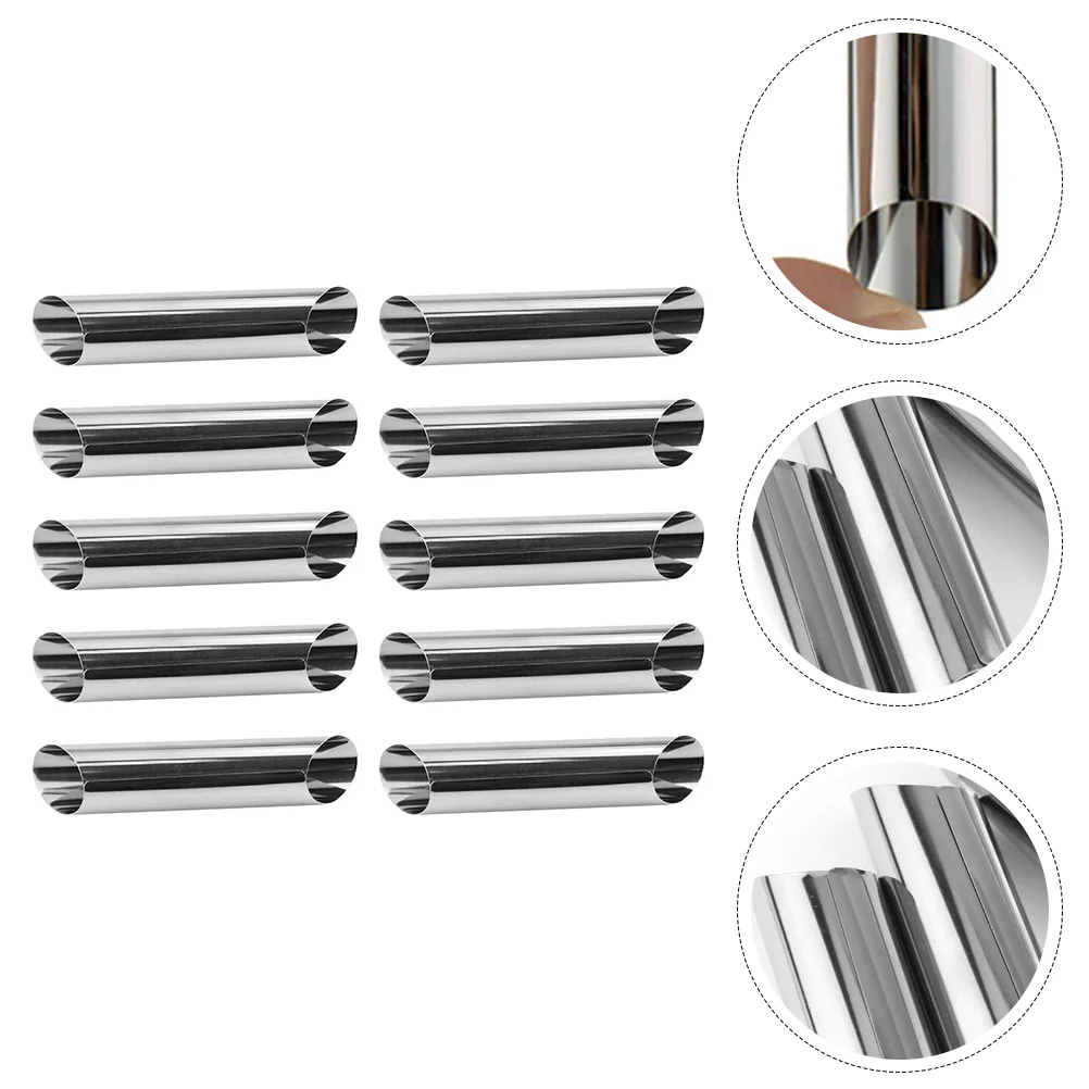 

20pcs Stainless Steel Cannoli Tubes Cream Horn Danish Pastry Molds (Silver)