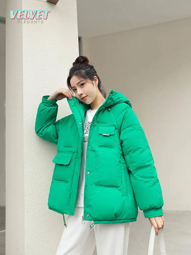 VelvetElements New Women Short Jacket Winter Thick Hooded Cotton Padded Coats Female Korean Loose Puffer Parkas Ladies Jacket