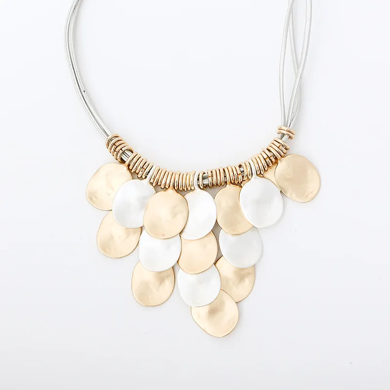 Массивное металлическое большое круглое ожерелье с подвеской для женщин 2023