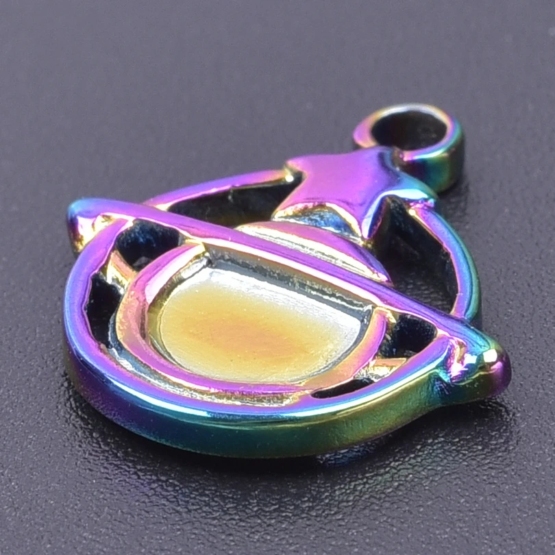 3pcs/Lot Stainless Steel Charms For Earrings Necklace Making Supplies Jewelry Planet Shape Round Metal Pendant Craft Accessories
