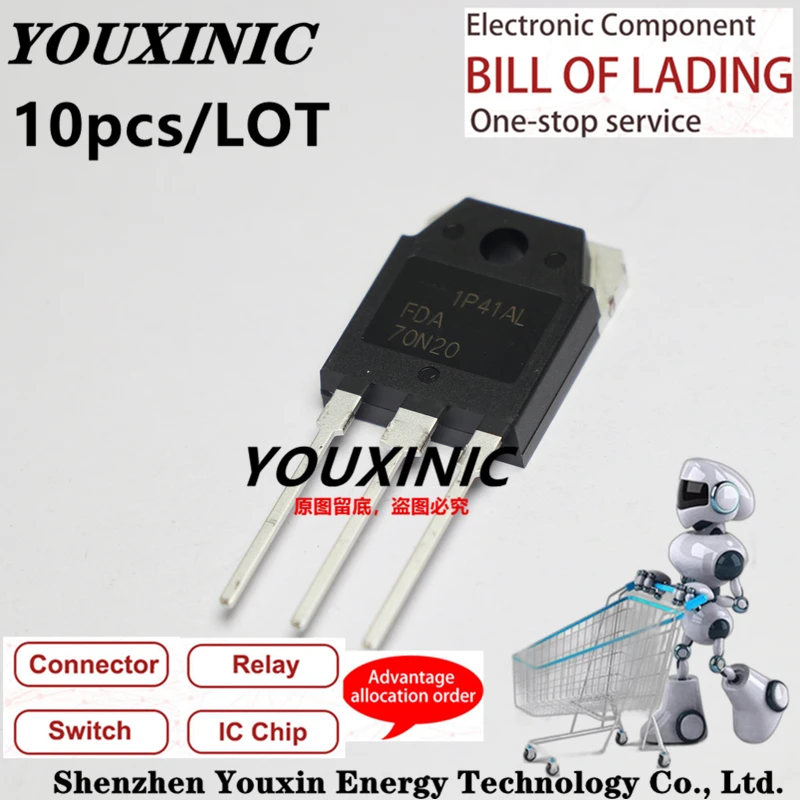 

YOUXINIC 2018+ 100% new imported original FDA70N20 TO-247 high power field effect transistor N channel 200V 70A