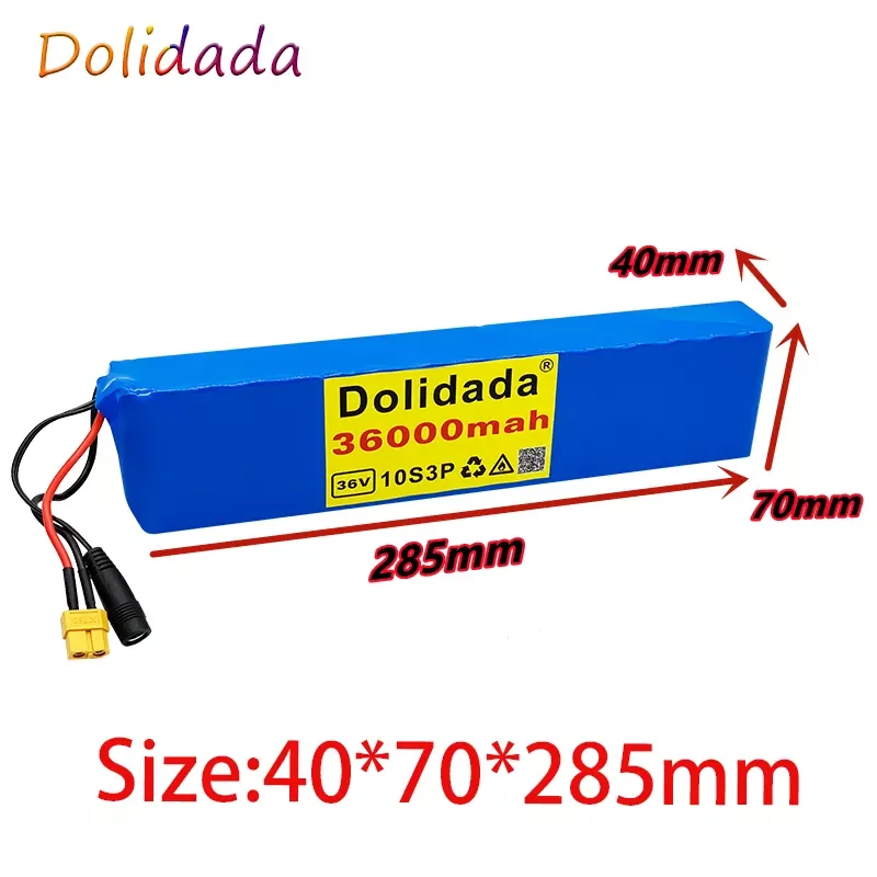 

2023New 2022 new 36V 36000mah 600W 10s3p lithium ion battery pack 20A BMS Xiaomi m365 Pro eBike bicycle scooter XT60 or tplug