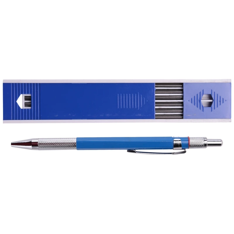 

Welders Pencil With Round Refills, 2.0 Mm Mechanical Pencil Marker For Pipe Fitter Welder Construction Woodworking