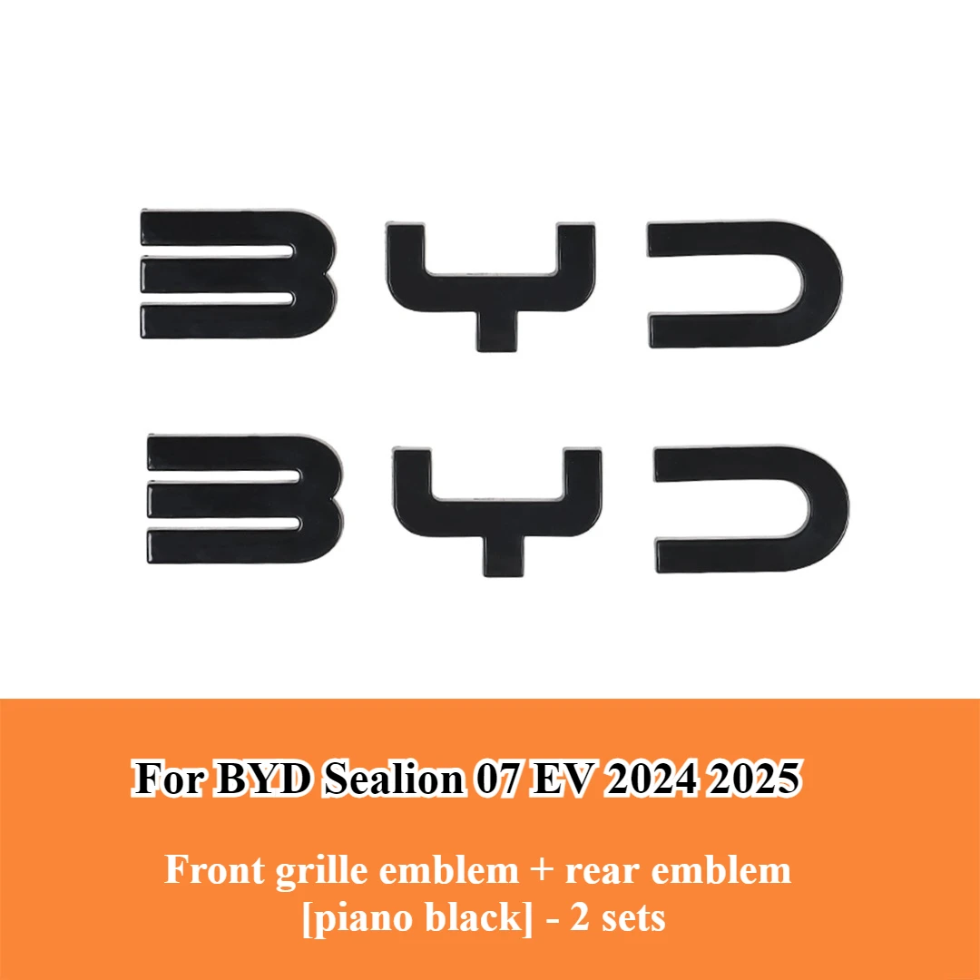 

Для BYD Sealion 7 морской лев 07 EV 2024 2025 черная передняя эмблема модификация Sealion07 наклейка автомобильный значок покрытия стили логотипа
