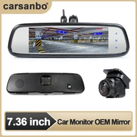carsanbo car 7 36 inch oem mirror display hd 800480 parking monitor with sony hd reversing camera distribution special bracket