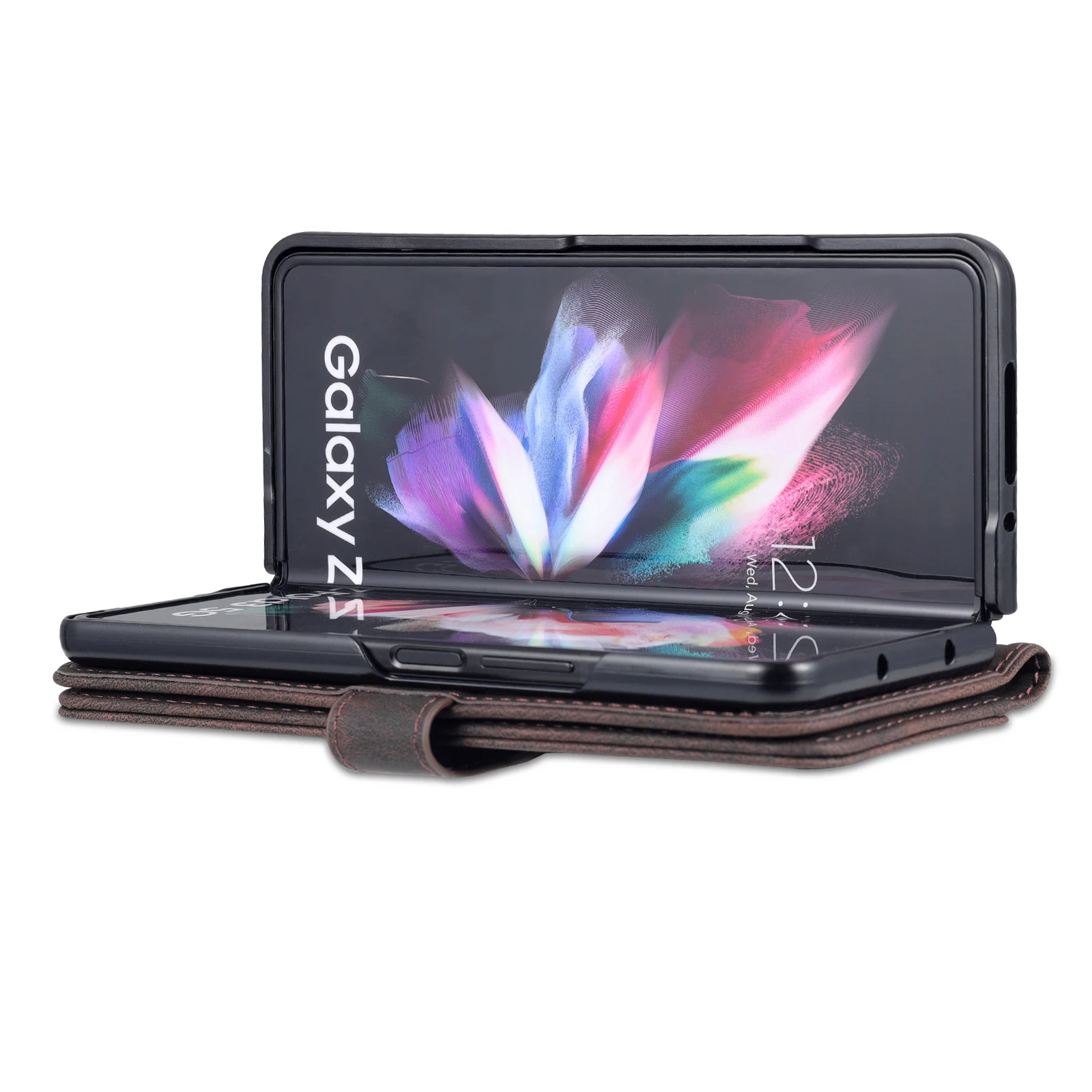 AZNS Leather Case Quality Fitted for Samsung Galaxy Z Fold 3 5G/ Fold3 5G Phone Bags Card Slots Wallet protective Holster