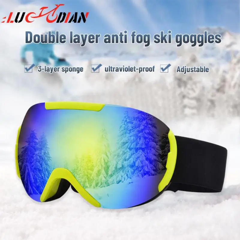

Защита глаз лыжные принадлежности противотуманные ветрозащитные лыжные очки противорадиационные лыжные очки большие сферические двухслойные очки