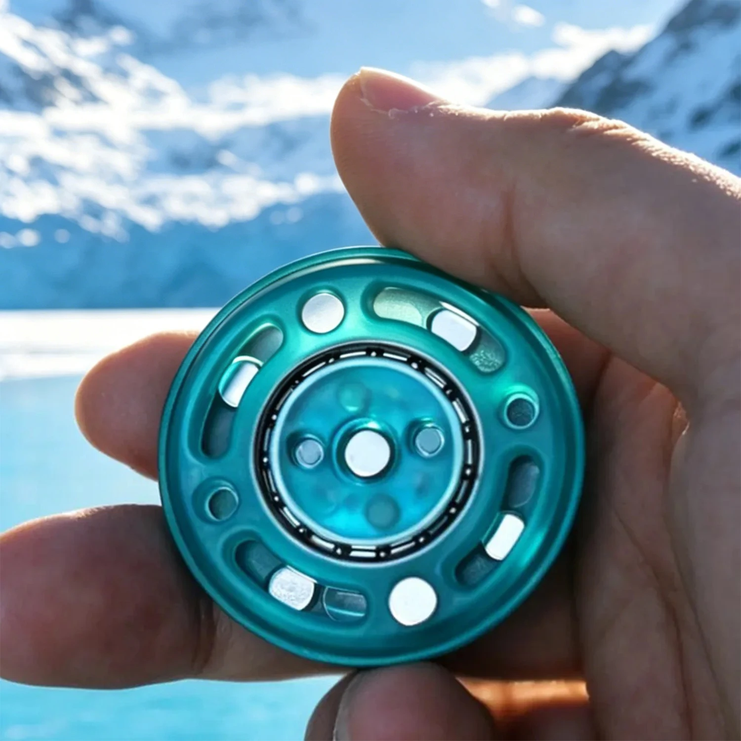 Фото GAO EDC Ice Blue Motor Frozen Новая улучшенная магнитная вибрационная сенсорная игрушка-антистресс в виде монеты №5