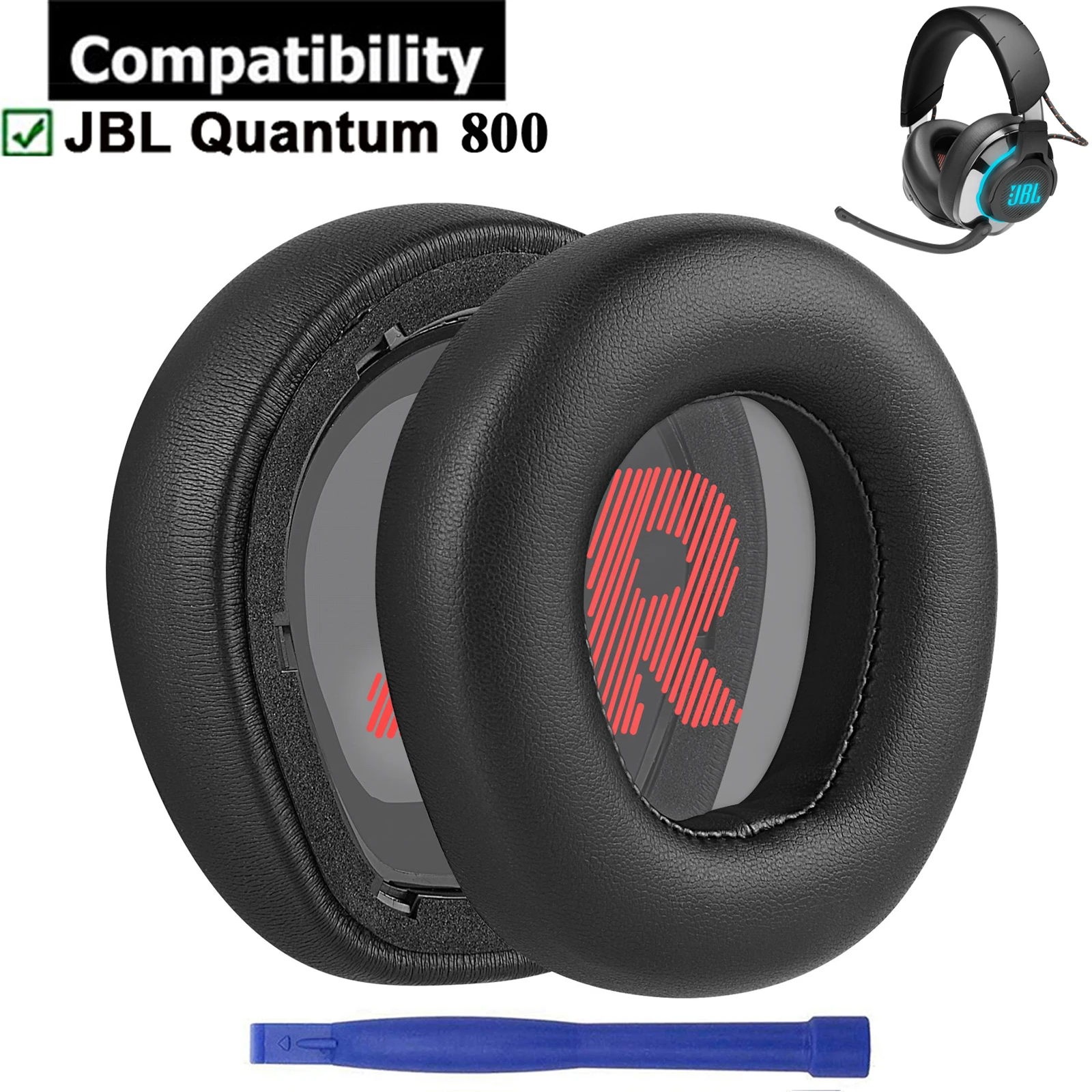 

Protein Leather Replacement Earpads Ear Cups Pads Cushions Repair Parts for JBL Quantum 800 Q800 Wireless Headphones Headsets