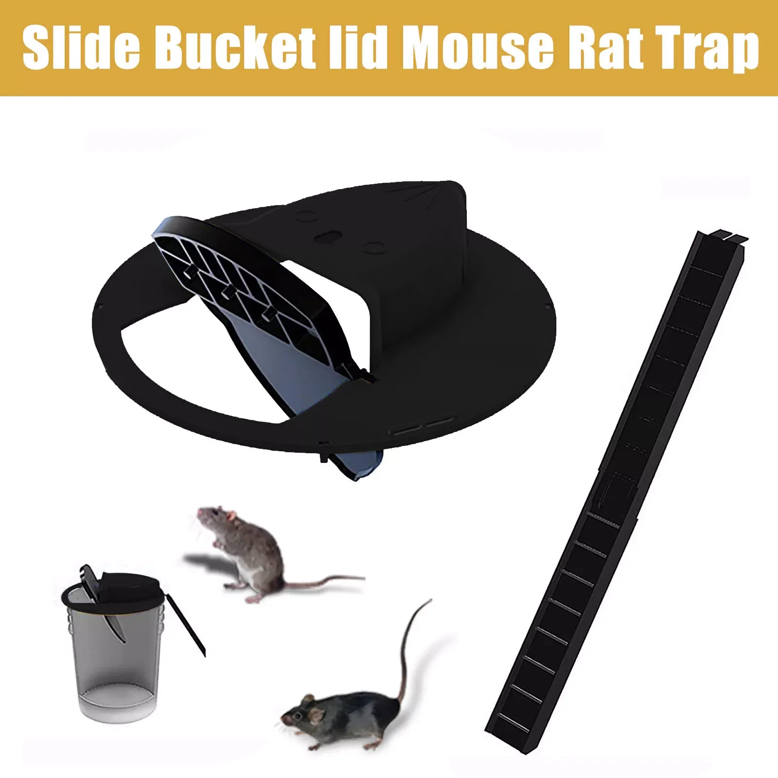 

NEW2023 Reusable Smart Mouse Rat Trap Plastic Flip N Slide Bucket Lid Mouse Rat Mouse Trap Humane Or Lethal Trap Door Style Mult