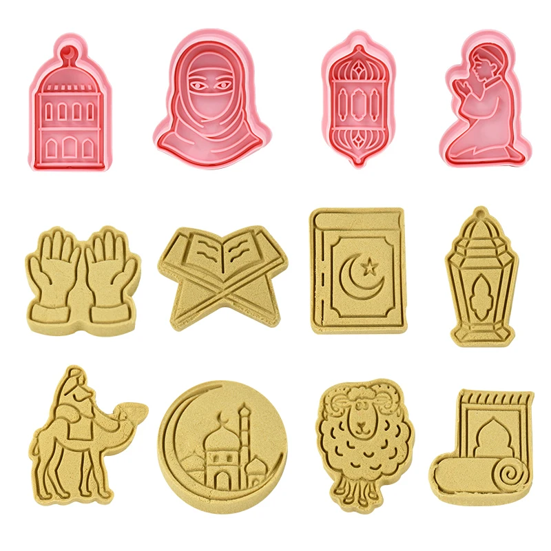 

6 Pcs/Set Ramadan Plastic Cookie Cutter Mosque Camel Biscuit Cutter Baking Tools Islam Muslim Party DIY Decoration Eid Mubarak
