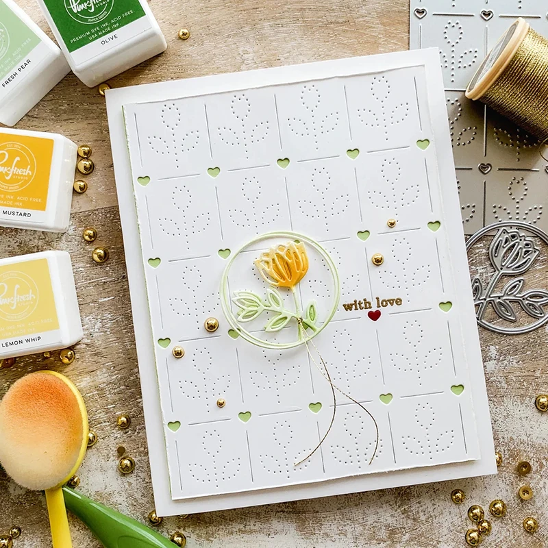 

Цветочный фон Panalisacraft, трафареты для резки металла, для «сделай сам», скрапбукинга, альбома, декоративное тиснение, «сделай сам», бумажные ка...