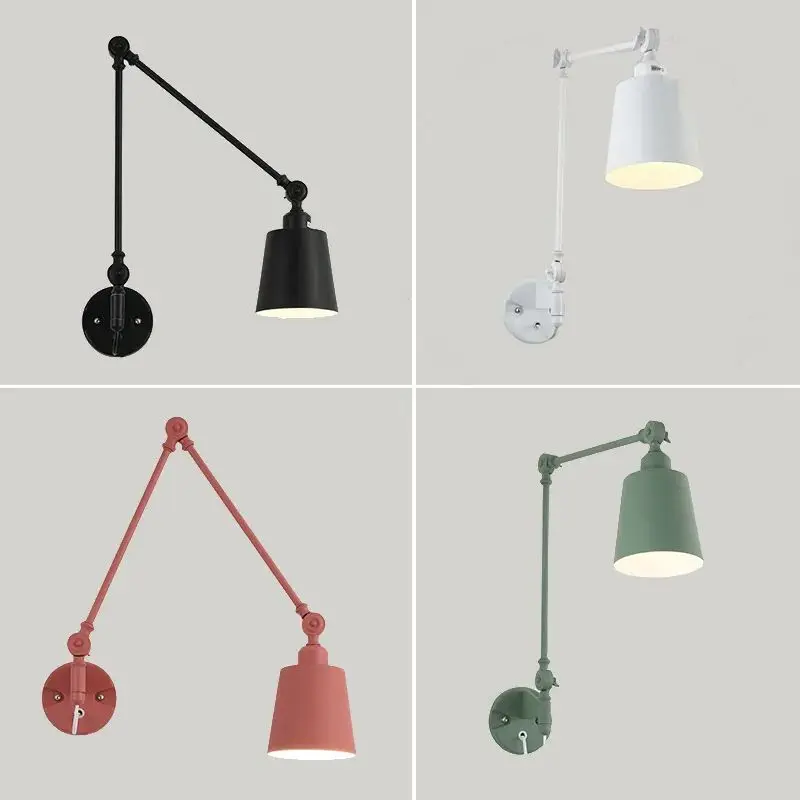 

Nordic Telescopic Wall Lamps Folding Ceiling Lamp Adjustable Long Arm Living Dining Room Bedroom Study Rotatable Indoor Lighting