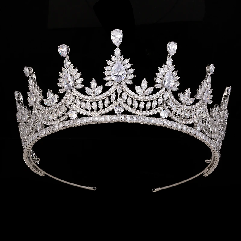 Tiara And Crown HADIYANA Bridal Wedding and Party Crown Hair Accessories High Quality Zircon BC6452 Bijoux De Cheveux