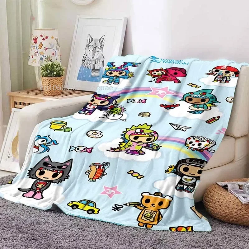 Новое одеяло Kawaii T-Tokidoki с 3D принтом мягкое домашнее героями мультфильмов детское