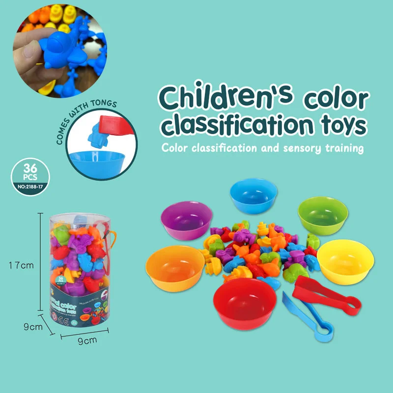 

Kid Rainbow Matching Game Animal Cognition Rainbow Color Sort Fine Motor Training Montessori Sensory Education Puzzle Toy Gift