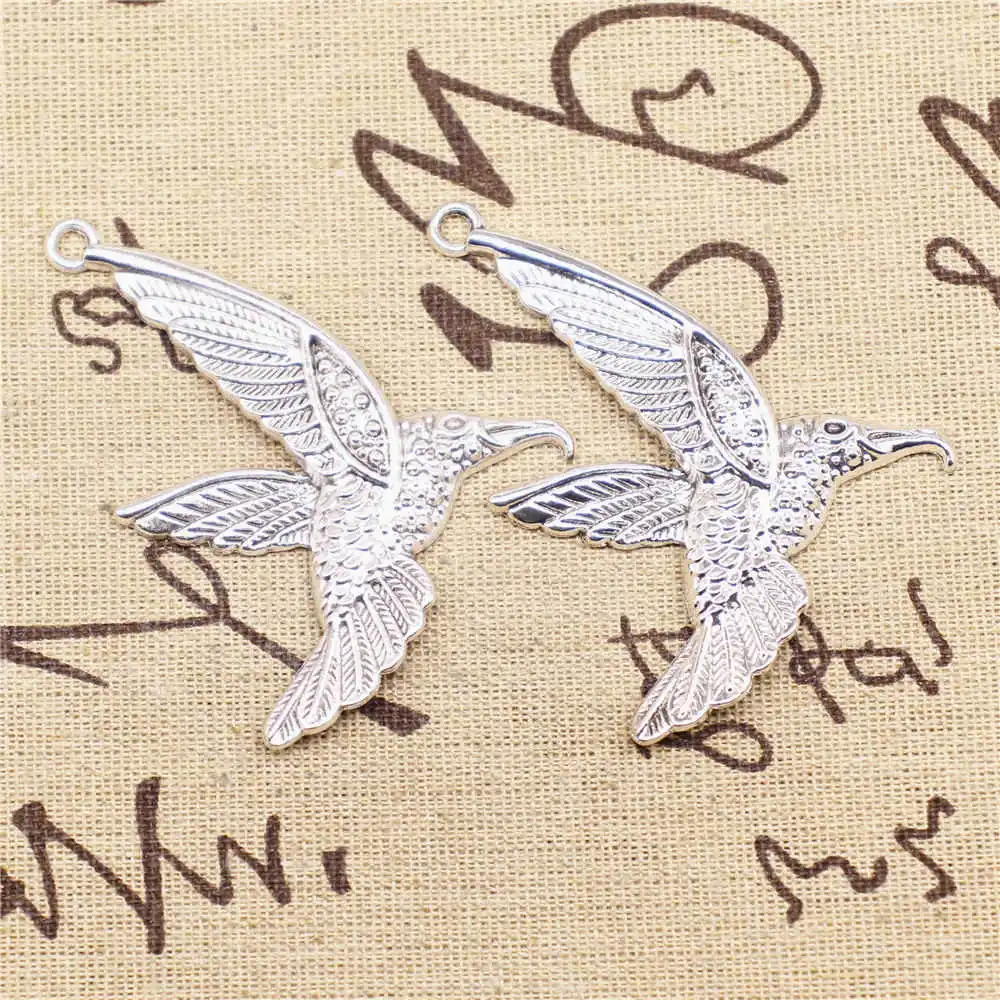 

Eagle Cute Charms Pendants For Earrings Art Crafts Diy 63X53mm Antique Silver Color 2 Pieces