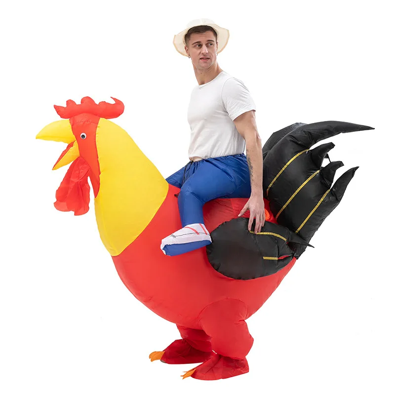 Adult Men Women Inflatable Big Rooster Cosplay Business Celebration Promotion Carnival Halloween Party Suit Inflatable Costume