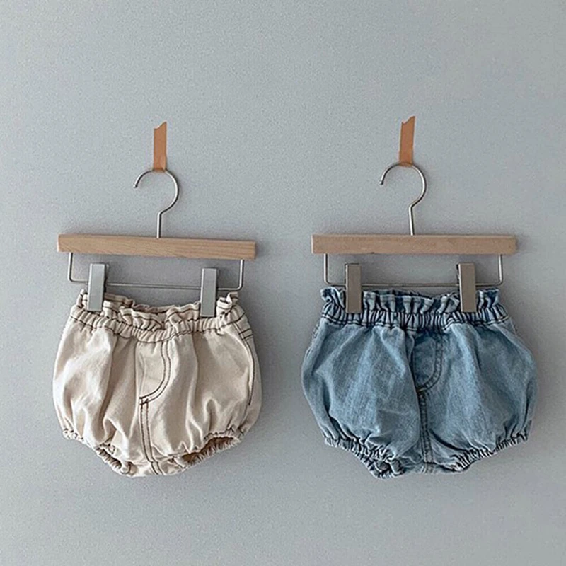 

2022 Infant Baby Girl Boy Denim Short Spring Summer Casual Solid Short Jeans for Newborns Cotton Mid Waist Kids Girls Clothes