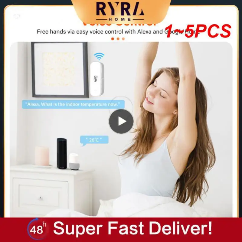 

Датчик температуры и влажности Tuya Wi-Fi, комнатный термометр-гигрометр, умное быстрое устройство для Smart Life, Alexa, 1 ~ 5 шт.