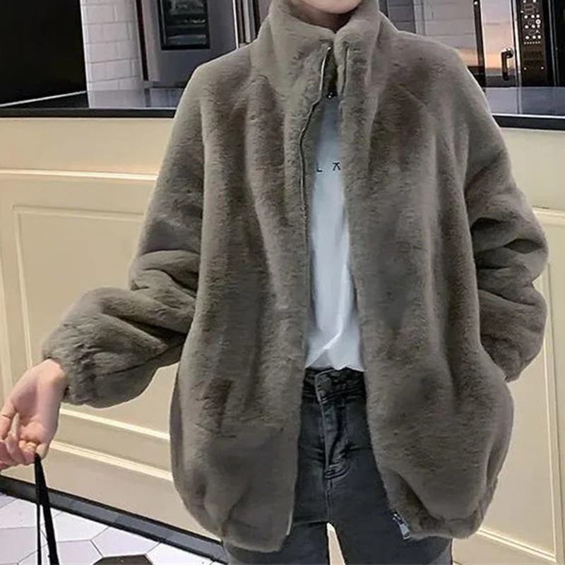 

fur coat Women's autumn and winter 2022 new stand collar cotton thickened warm lamb wool coat jacket fur coat women