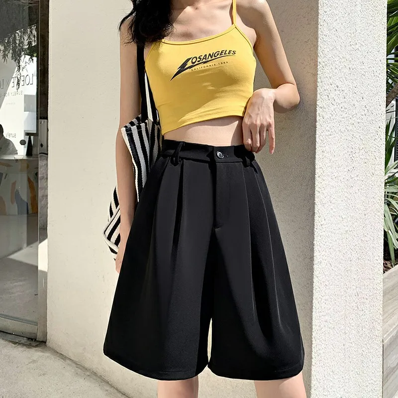 Sports Oversize Pants Black Spring Summer Clothes Korean Fashion Baggy Streetwear Suit Shorts Women Pants High Waist 2023 New