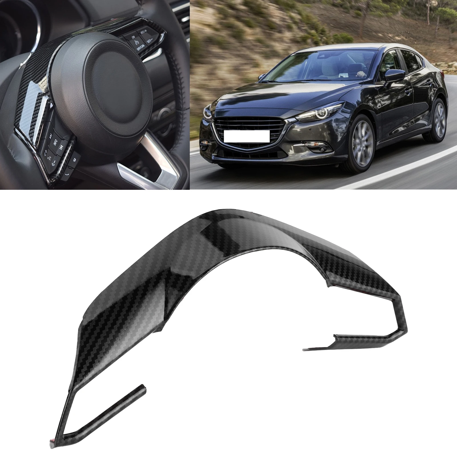 Крышка отделки рулевого колеса Авто Внутреннее украшение подходит для Mazda 3