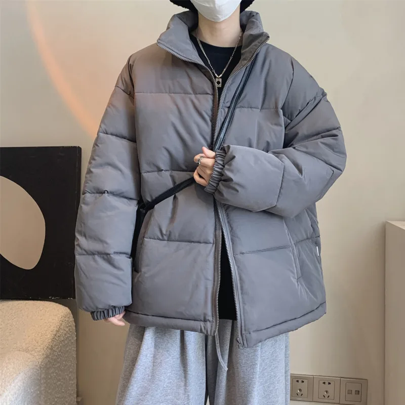 Winter Jacket Men Warm Fashion 6-color Casual Thicken Down Jacket Men Streetwear Korean Loose Thick Short Coat Mens Parker S-2XL