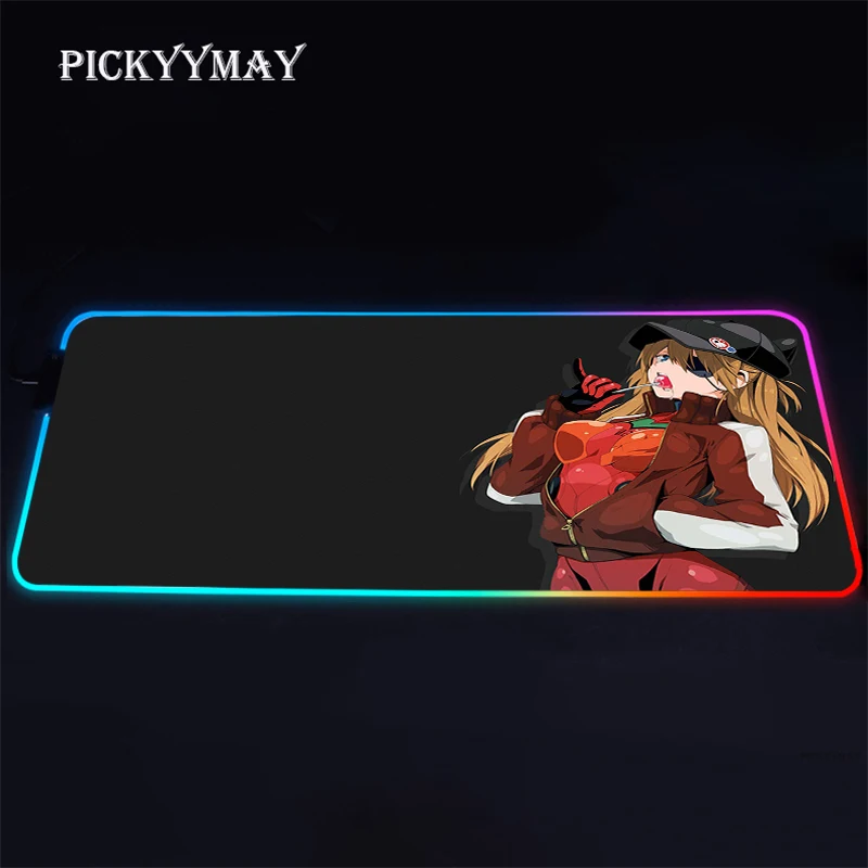 

Evangelion Anime Mousepad Big RGB Mouse Pad Large Overlock Gamer Mat LED Mouse Pad Soft Laptops Gamer For Gaming Accessories