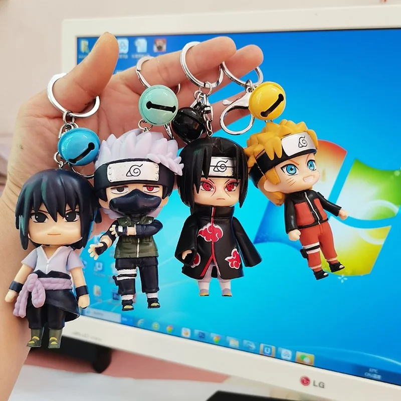 

1pc Random New Key Ring Anime Naruto Keychain Cartoon Figure Kakashi Sasuke Action Figures Bag Pendant Anime Accessories Gift