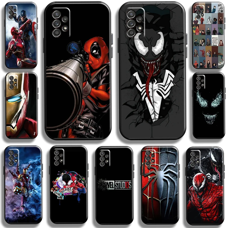 

Marvel Avengers Iron Man Phone Case for Samsung Galaxy A72 5G funda Carcasa Cases Soft Shockproof Cover Black TPU