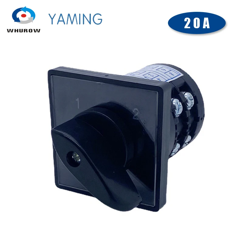 Электрический переключатель поворотный двухполюсный с двумя уровнями серебряных контактов и управляющей цепью HZ5B-20/2 на 20A.